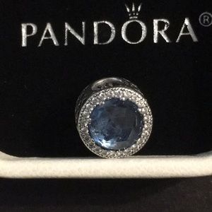Pandora Blue and White CZ Charm